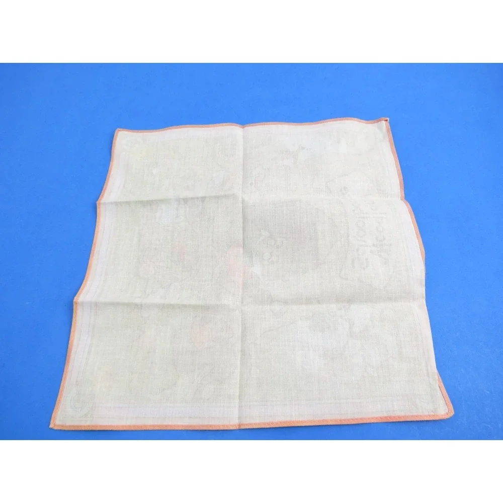 Vintage Carlton Cards Woodland Schoolhouse Fabric Scarf Hankerchief